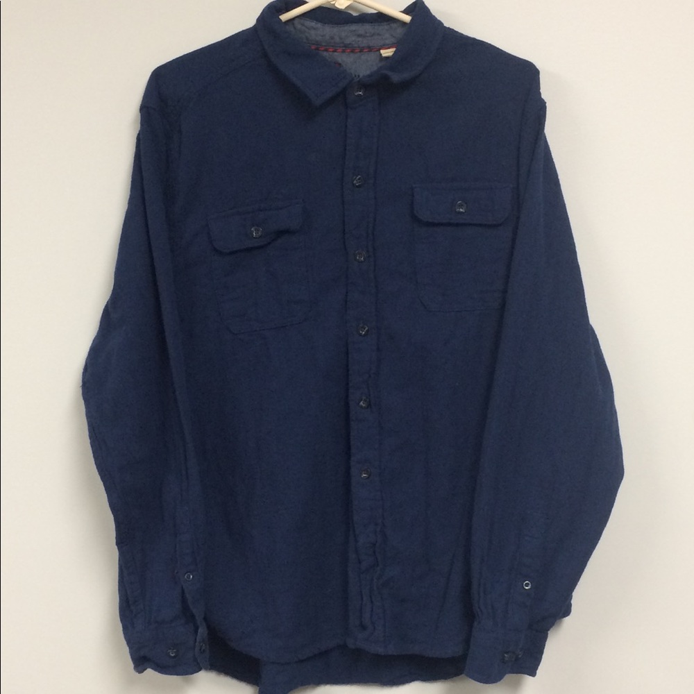 Woolrich Navy Flannel Button Front Size XXL